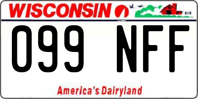 WI license plate 099NFF