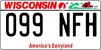 WI license plate 099NFH
