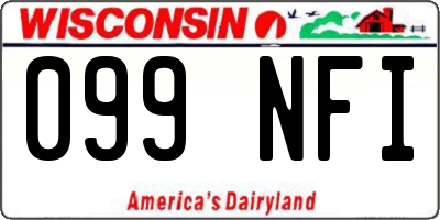 WI license plate 099NFI