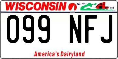 WI license plate 099NFJ