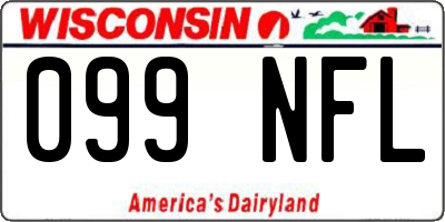WI license plate 099NFL