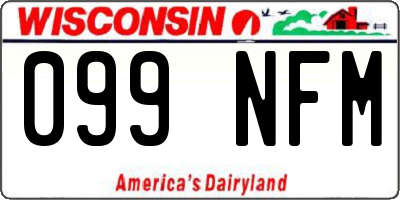 WI license plate 099NFM