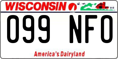 WI license plate 099NFO