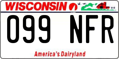 WI license plate 099NFR