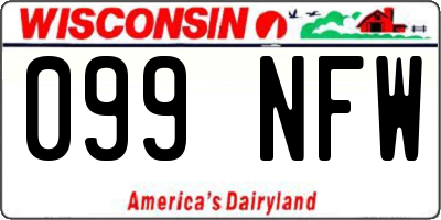 WI license plate 099NFW