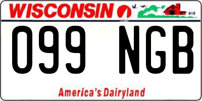 WI license plate 099NGB