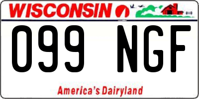 WI license plate 099NGF