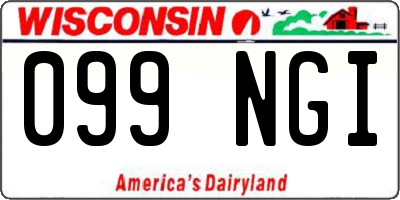 WI license plate 099NGI