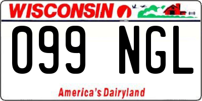 WI license plate 099NGL
