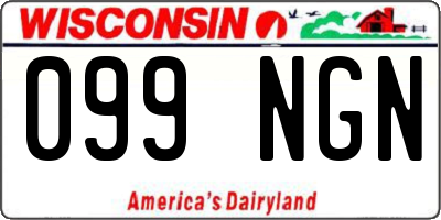 WI license plate 099NGN