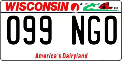WI license plate 099NGO