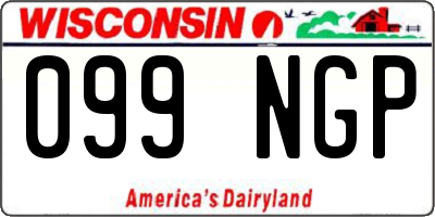WI license plate 099NGP