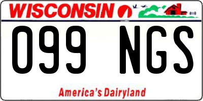 WI license plate 099NGS