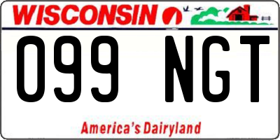 WI license plate 099NGT