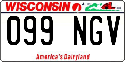 WI license plate 099NGV