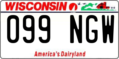 WI license plate 099NGW