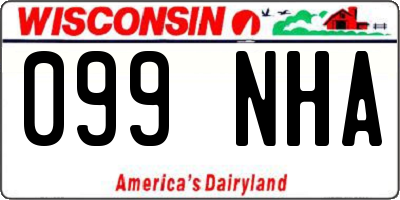 WI license plate 099NHA