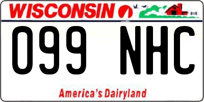 WI license plate 099NHC