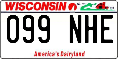WI license plate 099NHE