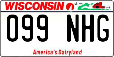 WI license plate 099NHG