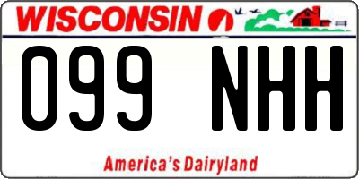 WI license plate 099NHH
