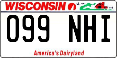 WI license plate 099NHI