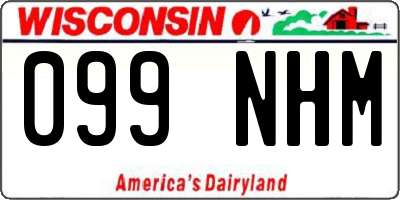 WI license plate 099NHM
