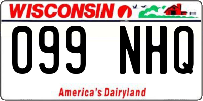 WI license plate 099NHQ
