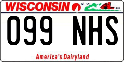 WI license plate 099NHS