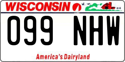 WI license plate 099NHW