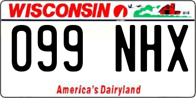 WI license plate 099NHX
