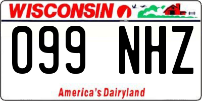 WI license plate 099NHZ