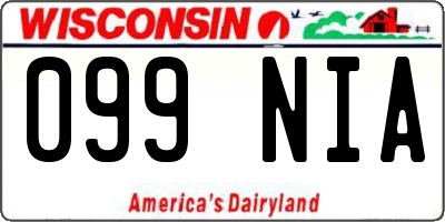 WI license plate 099NIA