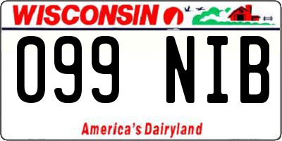 WI license plate 099NIB