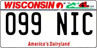 WI license plate 099NIC
