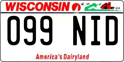 WI license plate 099NID
