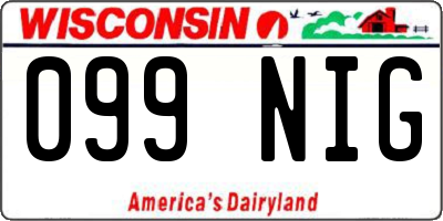 WI license plate 099NIG