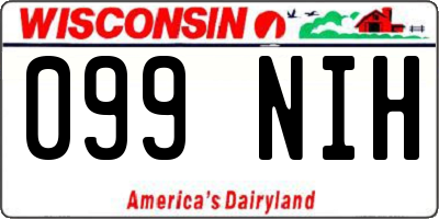 WI license plate 099NIH