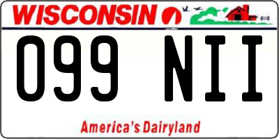 WI license plate 099NII
