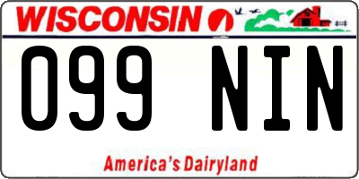 WI license plate 099NIN