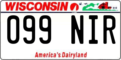 WI license plate 099NIR