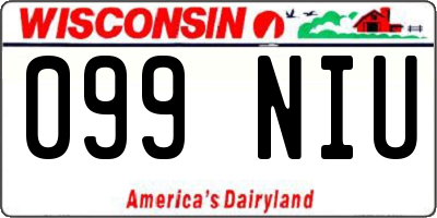 WI license plate 099NIU