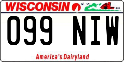 WI license plate 099NIW