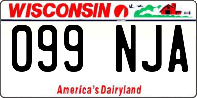 WI license plate 099NJA