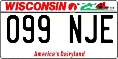 WI license plate 099NJE