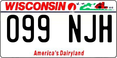 WI license plate 099NJH