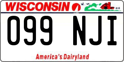 WI license plate 099NJI
