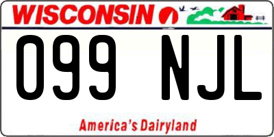 WI license plate 099NJL
