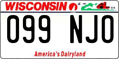 WI license plate 099NJO