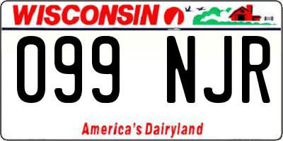 WI license plate 099NJR